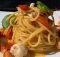 Spaghetti scampi e pecorino